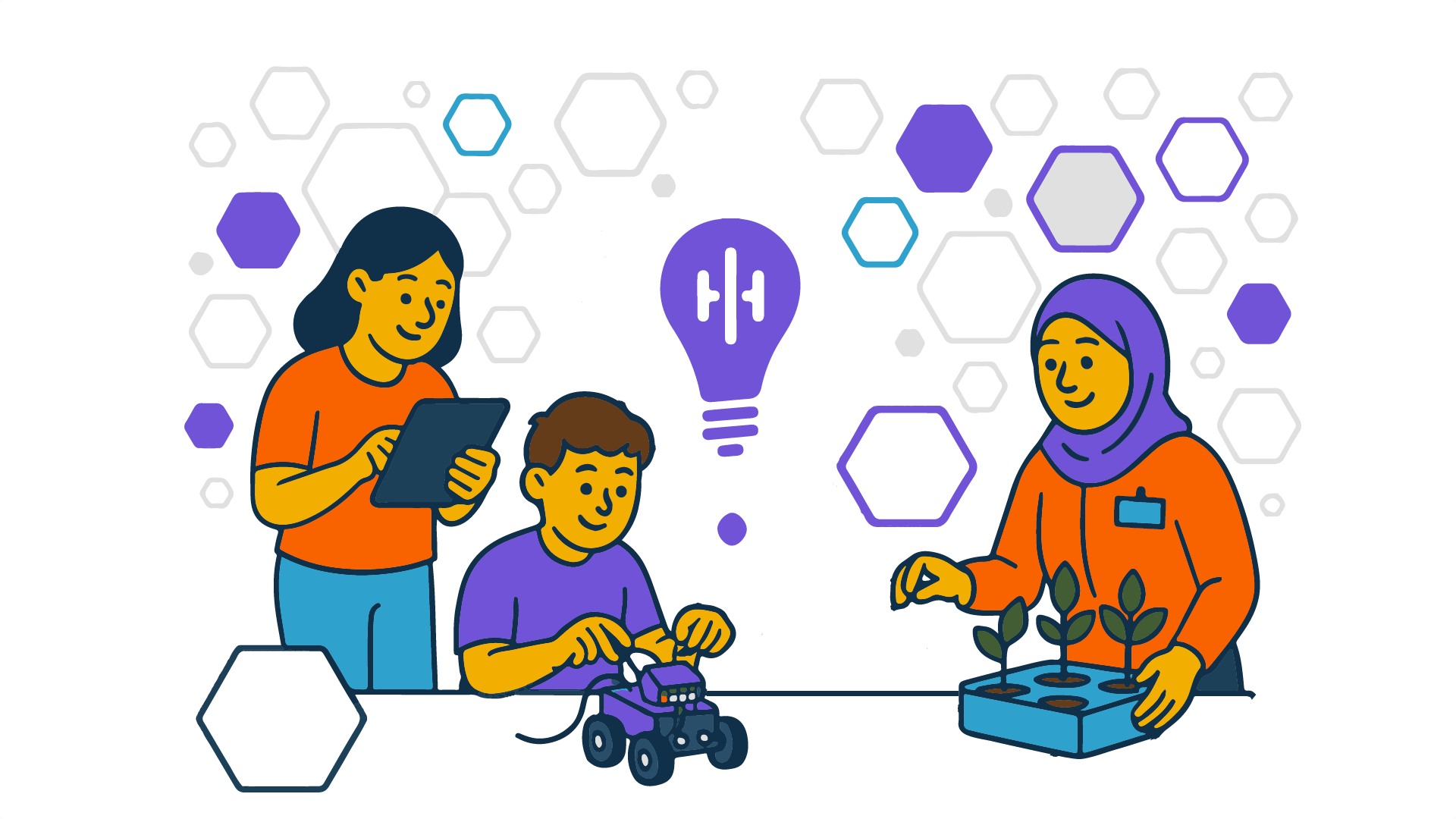 Illustration representing Inno Hive community learning and innovation