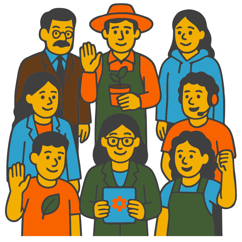 Illustration of learners exploring agri skills development pathways